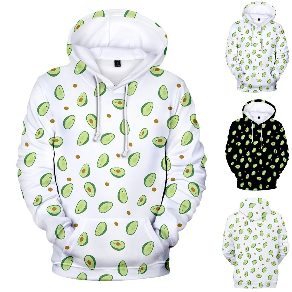 

Men's Hoodies Avocado Printed Pullover Sweatshirts Hooded Men Tops Sudaderas Para Hombre Hoody Men Outwear Male Hoodie