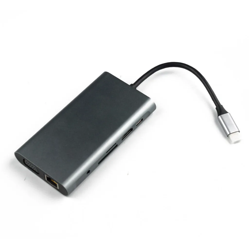 Single Мульти USB 3,0 type c к одиночному/двойному HDMI VGA RJ45 type c к 2 hdmi pd sd tf Аудио VGA 1080P 11 в 1 usb-хаб Новинка z1126 - Цвет: Single