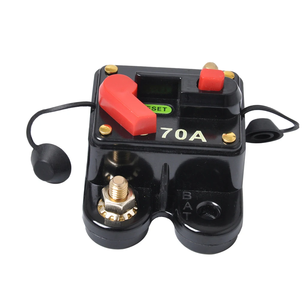 70A Auto Car Marine Audio Circuit Breaker Manual Reset Fuse Protection Self Recovery 12V