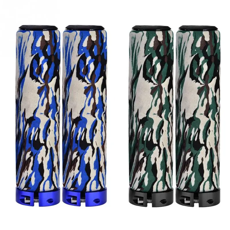 

1 Pair Lockable Bicycle Handlebar Grips Mountain Bike Handle Bar Fixed Anti-Skid Sponge Grips with Aluminum Alloy Lock Ring