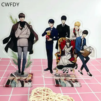 

Chinese Game Love and Producer Acrylic Keychain Ornaments Cute Double Sided Figure BaiQi XUMO Cartoon Desk Stand Ornaments Props