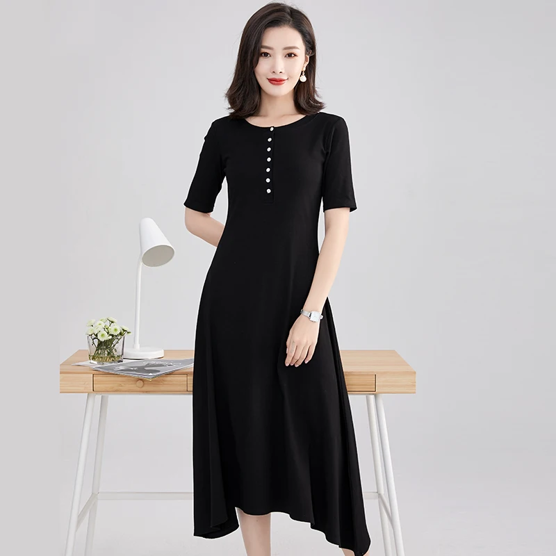 plain black flowy dress