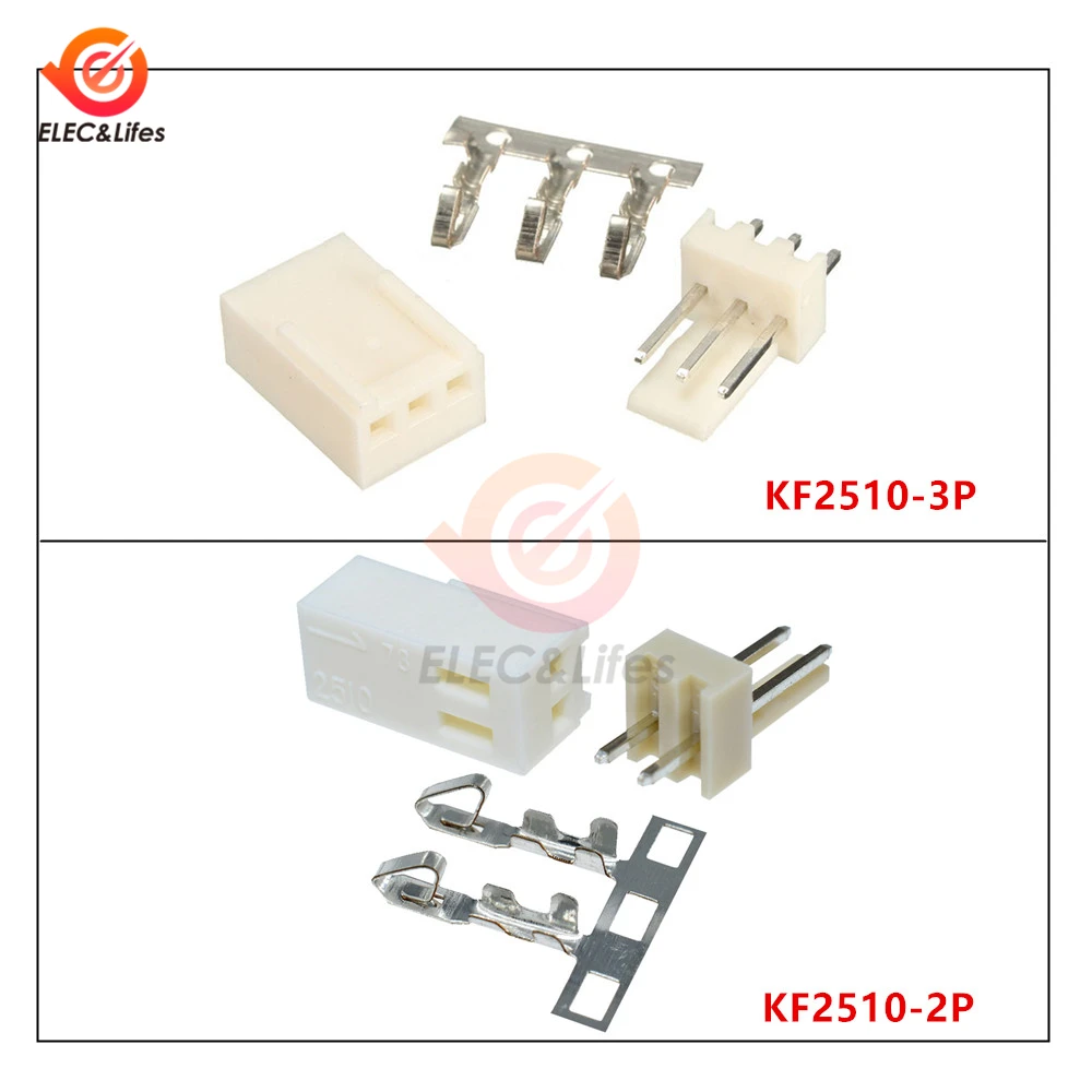 50 шт. KF2510-2P KF2510-3P 2 54 мм контактный разъем + клемма Комплект разъемов для корпуса