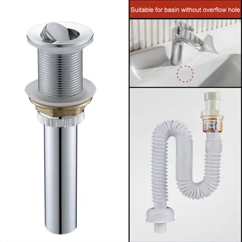 

Durable Modern Bathroom Basin Odor Resistant Sink Drain Stopper Simple Kitchen Strainer Stainless Steel Flap Vessel Plug