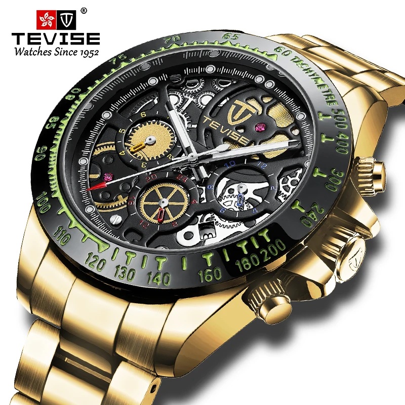 

TEVISE Men's Watch Top Brand Luxury Automatic Mechanical Watch All Steel Business Waterproof Sports Military Watch Relogio