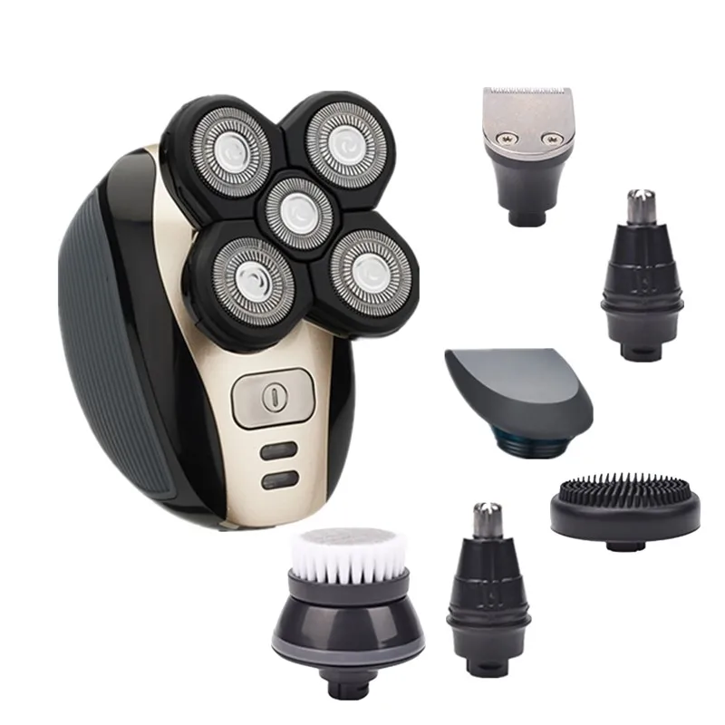 6 In 1 4D Electric Shaver Waterproof USB Rechargeable Haircut Facial Cleansing Brush Nose Hair Trimmer For Men | Бытовая техника