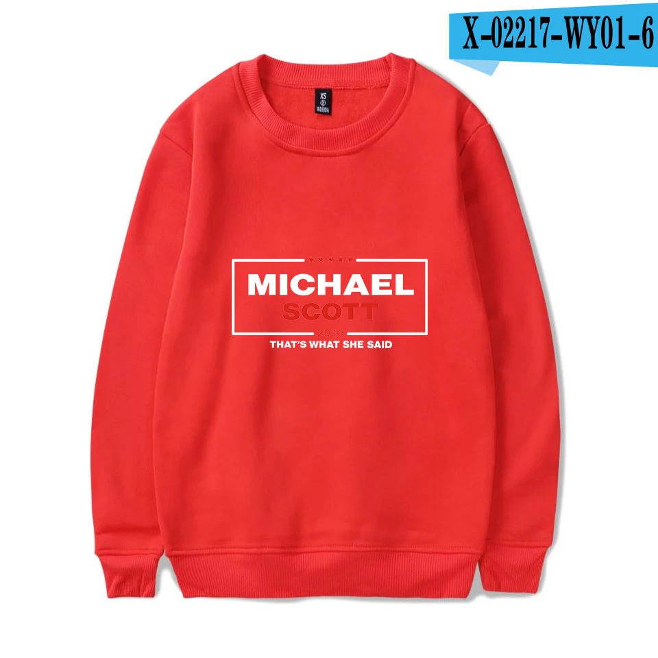 Офис ТВ шоу даундер Миффлин Мужской пуловер с длинными рукавами Crewneck осень и зима мужские толстовки удобные оптом - Цвет: red