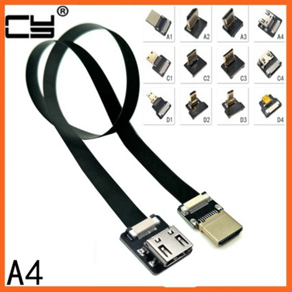 MiniHDMI Up Angled FPC Mini HDMI C Type to A Male Female FPV HDTV плоский кабель для мультикоптера