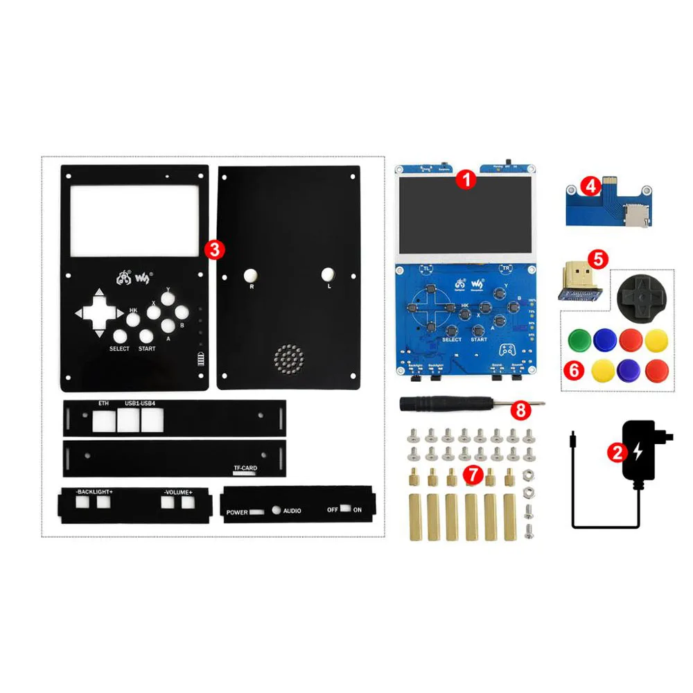 ShenzhenMaker игровая консоль, портативный retro4.3inch ips дисплей, Waveshare GamePi43 аксессуары, Raspberry Pi, 800*480 пикселей