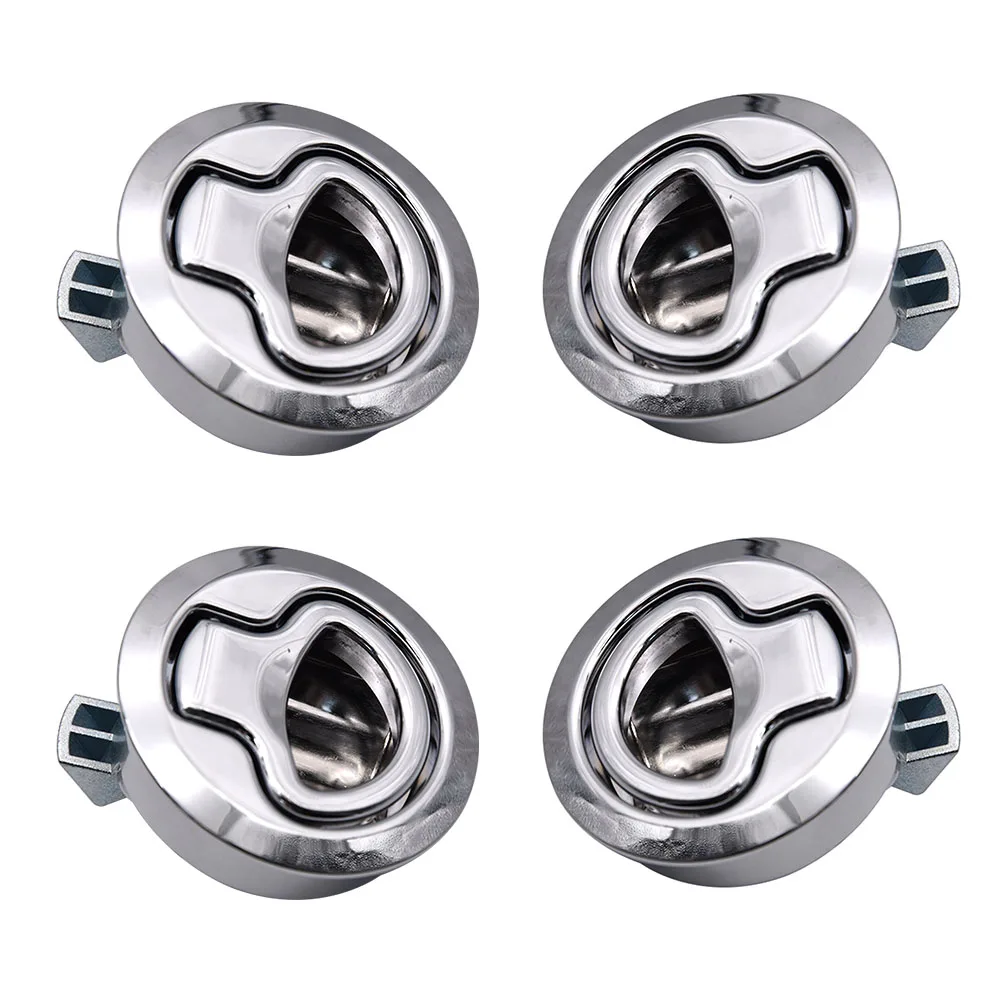 Stainless Steel Marine Lock Lift Slam Latch Hardware Flush Mount Hatch Flush Pull Latch for RV Yacht Boat Deck Hatch Silver 4pcs