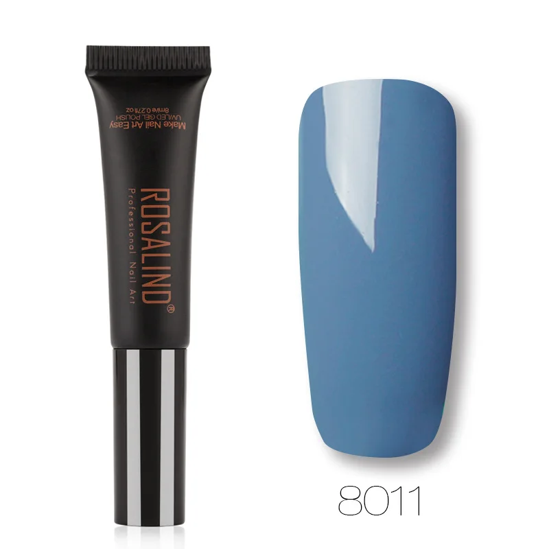 ROSALIND профессиональный дизайн шланга гель для ногтей с щеткой 20 цветов DIY Дизайн ногтей УФ светодиодная лампа для маникюра съемный Гель-лак для ногтей TSLM1 - Цвет: 8011