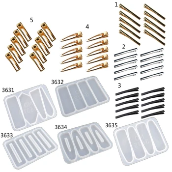 

Handmade Barrettes Silicone Epoxy Resin Molds DIY Hair Pin Acrylic Mold Alligator Hair Clip Molds Jewelry Making Tools