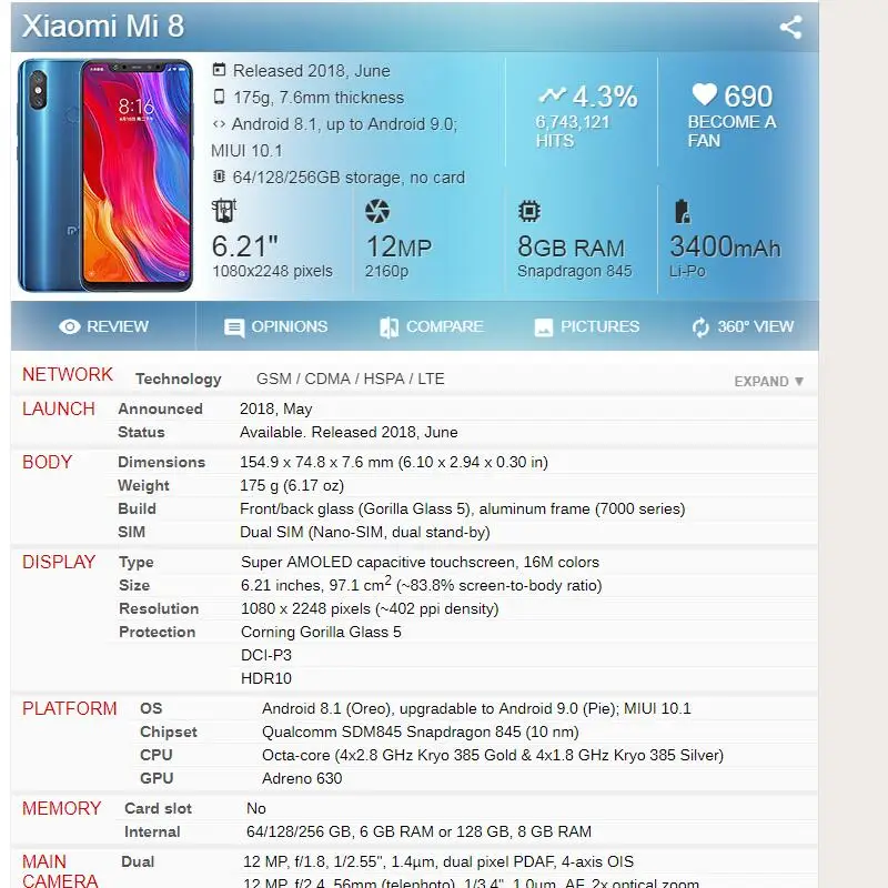  LCD Display for Xiaomi Mi 8 Mi8 LCD Screen for Xiaomi Mi 8 Touch Screen Digitizer LCD Assembly 6.21