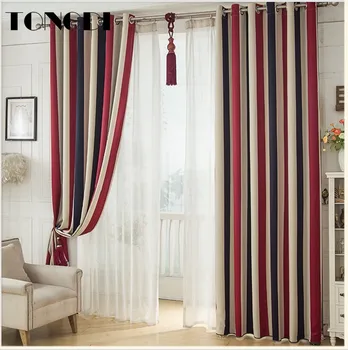 

TONGDI Blackout Curtains Stripe Elegant Printing Rainbow Decoration For Children Home Hotel Christmas Sitting Bedroom LivingRoom