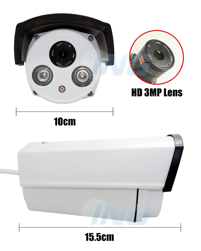 H.265 водонепроницаемый HD 3MP 2 Массив светодиодный открытый IP камера 1296 P/1080 P пуля безопасности ONVIF системы видеонаблюдения CCTV Cam