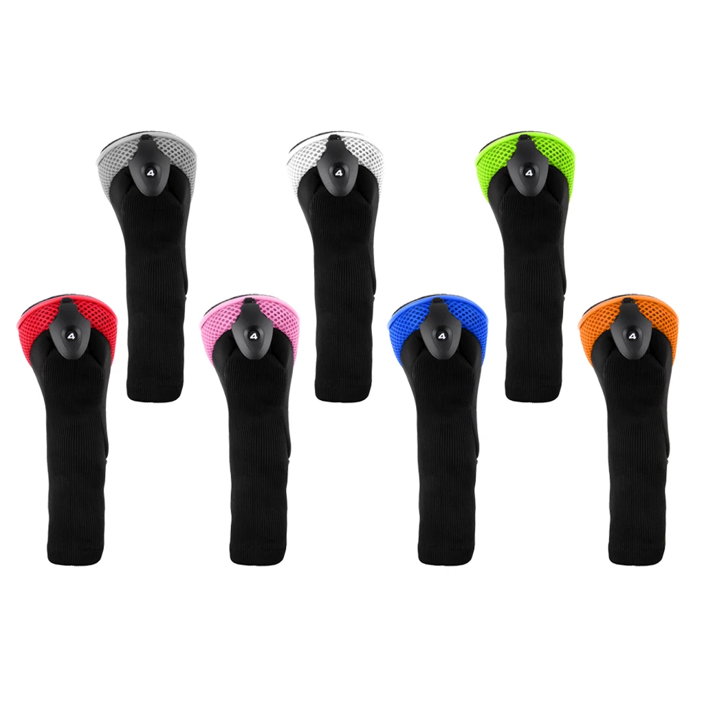 Golf Hybrid Club Head Covers with Interchangeable No. Tag (3, 4, 5, 7, X) UT Head Cover