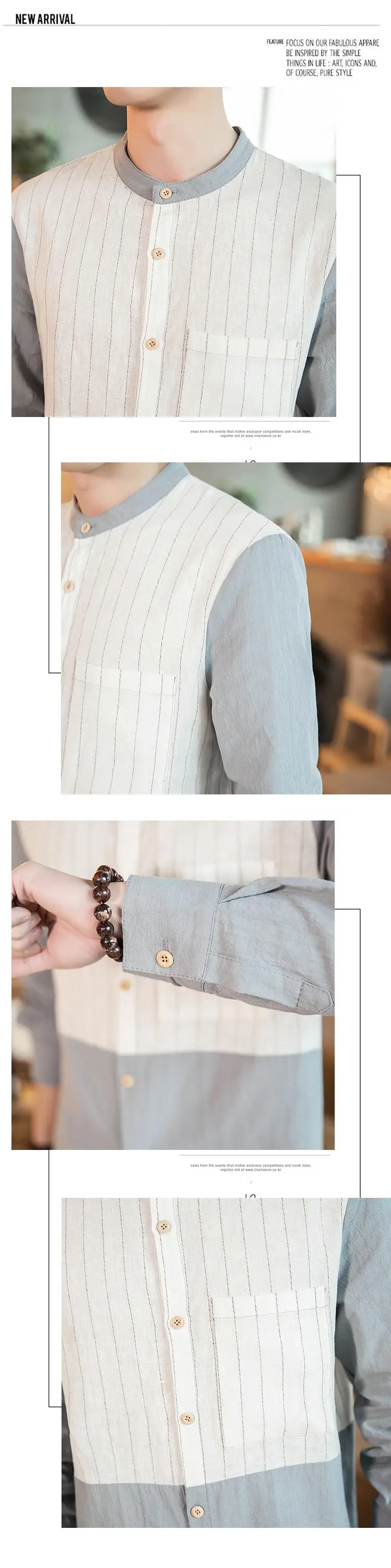 Camisa Masculina, высокое качество, Ретро стиль, Мужская дышащая Классическая рубашка, лето, в полоску, с длинным рукавом, мужская рубашка, платье, рубашка