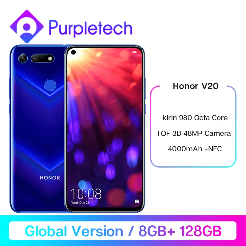 Глобальная версия Honor V20 View 20 Смартфон Android 9 0 kirin 980 Восьмиядерный сканер