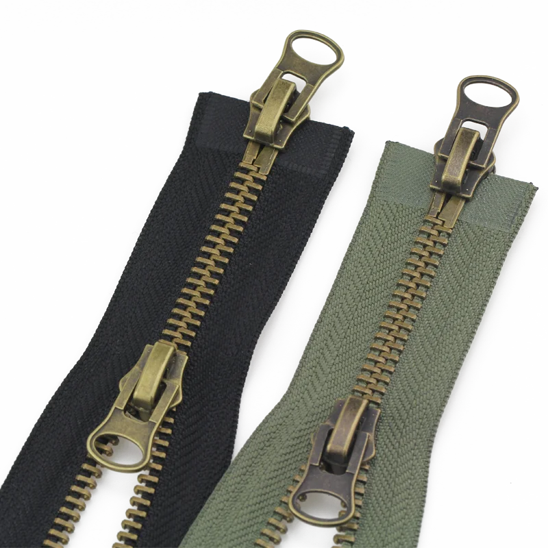 8# 70-120cm Metal Zipper Double Slider Open End Two Way Zip for