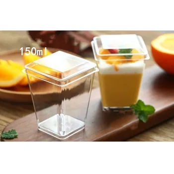 

25Pcs 150ml large Mousses Dessert Cup Clear Pudding Cup Party Accessories Wedding Supplies Disposable Plastic Tableware