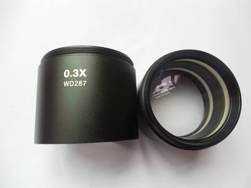 WD287 0.3X Barlow Stereo Microscope Auxiliary Lens 1-7/8" (48mm) Mounting Thread Objective Lens