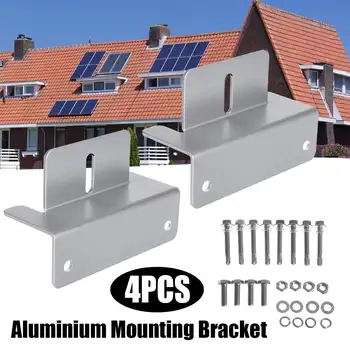 

4Pcs Aluminum Solar Panel Mounting Brackets Z-Shaped Z Bracket Fixing Set for Motorhome Caravan Roof