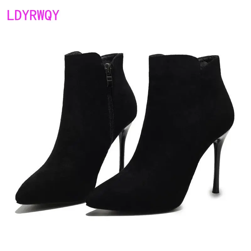 Sexy Martin boots women's autumn 2021 new net red skinny boots pointed high heels fashion short boots stiletto
