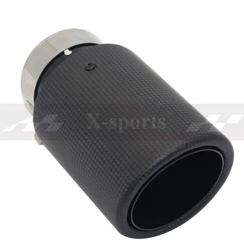 

Car Carbon Fibre Matte Exhaust System Muffler Pipe Tip Straight Universal Black Stainless Mufflers Decorations For Akrapovic
