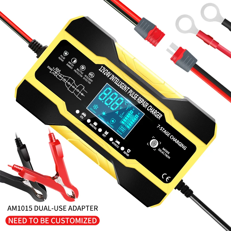 Carregador de Bateria de Carro Inteligente Automático Pulso Reparação Starter 12v 24v 180w Agm - Gle Efb Bateria - Image 3