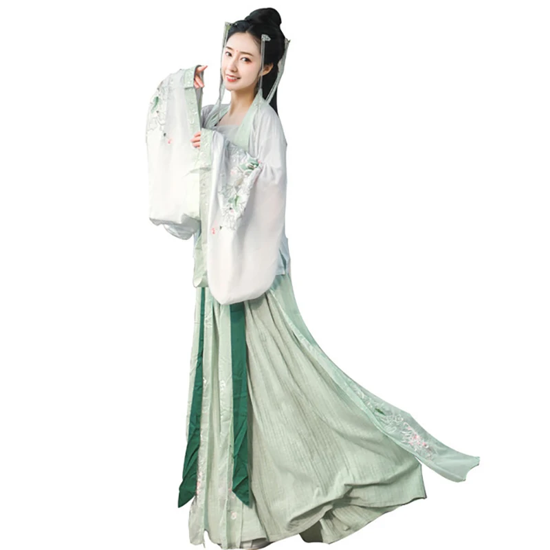 As picture Женский китайский национальный танец Hanfu, костюм с вышивкой, танцевальные костюмы для выступлений в восточном стиле, одежда в народном стиле SL1397 - Цвет: As picture