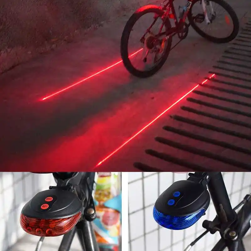 WasaFire LED Bicycle Tail Light 5 LEDs + 2 Laser Cycling Bike Rear Lamp Waterproof 7 Modes MTB Safety Warning Lamps | Спорт и