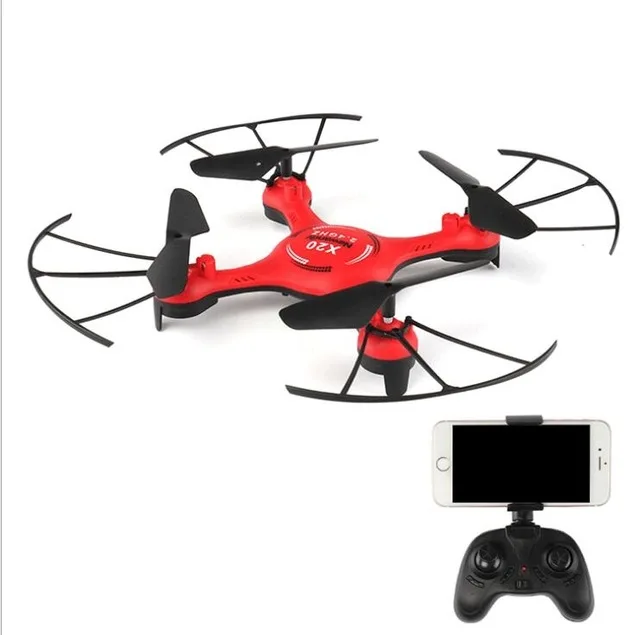 WI-FI FPV дрона с дистанционным управлением X20 2,4G 100 м расстояние «Безголовый» режим 3D трюк возврат одним нажатием кнопки р/у вертолет со стальным корпусом светодиодный свет детская игрушка в подарок