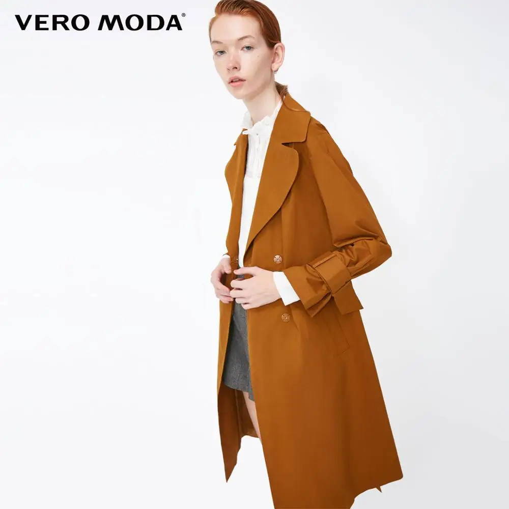 Vero Moda Новое поступление женские лацканы на шнуровке потайные пуговицы ветровка пальто | 318321526