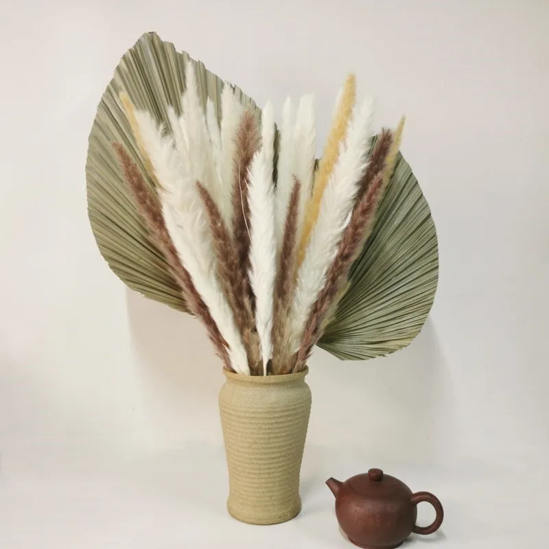 Home Decor Palm Fan Leaf Pampas Grass Dried Flower Window Reception Party Art Wall Hanging Decoration Wedding Arch Arrangement | Дом и сад
