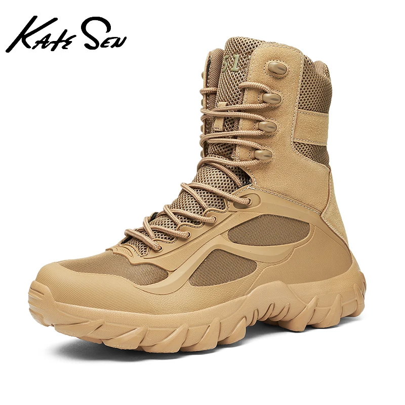 

2020 New Winter Men's Footwear Military Tactical Boots Special Force Leather Desert Boots Combat Ankle Army Boots big Size 48