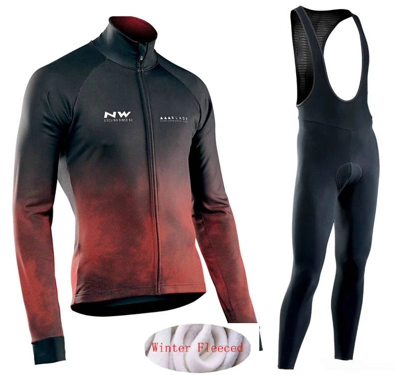 Pic Color NW Pro Team зимняя теплая флисовая одежда для велоспорта мужской костюм Джерси для прогулок верховой езды на велосипеде одежда комбинезон комплект Northwave - Цвет: Pic Color