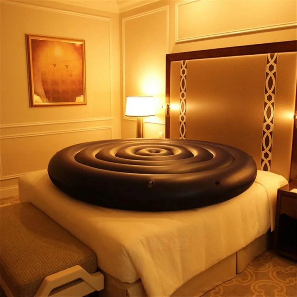 

Round Bed Mattress Elastic Big Floor Inflatable Sofa Bed Chairs Soft PVC Flocking Atami Mats Fitted Sheet Bedding Pad