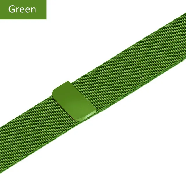 Миланская петля ремешок для Apple watch 4 5 40 мм 44 мм браслет из нержавеющей стали металлический ремешок для Iwatch series1 2 3 38 мм 42 мм ремешок для часов - Цвет ремешка: Green
