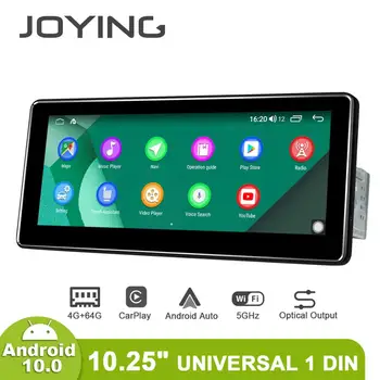 

10.25" Single Din Android10 Car Stereo Radio GPS DSP SPDIF Carplay 4G SIM 5GWiFi Subwoofer Optical Output Topslink Split-screen