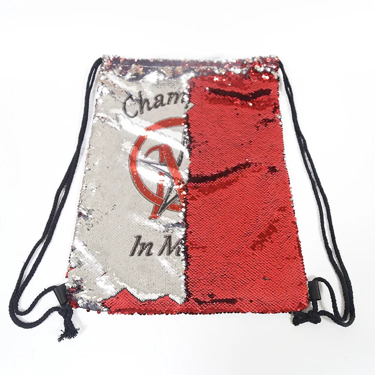 Поперечная граница модель с английскими буквами Блесток Drawstring сумка полиэстеровый мешок с кулиской Спорт на открытом воздухе Рюкзак завод прямой Se