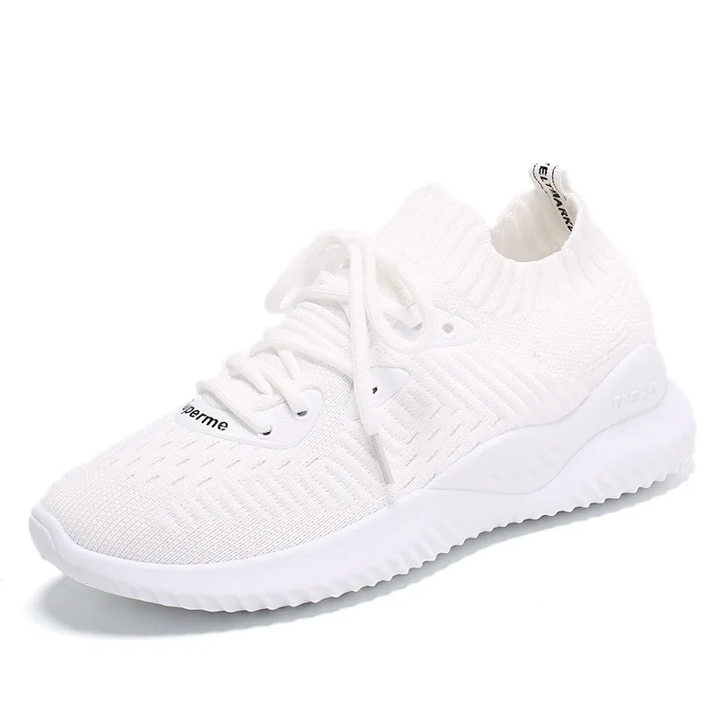 Распродажа, модные резиновые низкие кроссовки Eva Feminino Esportivo Zapatillas Deporte Mujer, новинка, женские кроссовки, Уличная обувь - Цвет: White