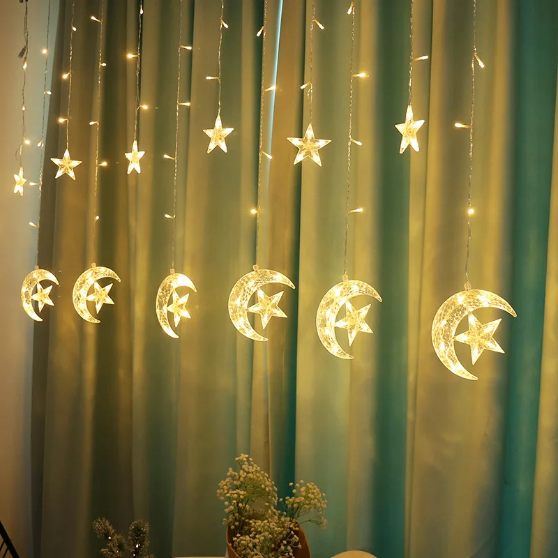 

Christmas Decorations for Home Star Moon Curtain Light String LED Garland Christmas Tree Decor Ornament Navidad Xmas New Year.