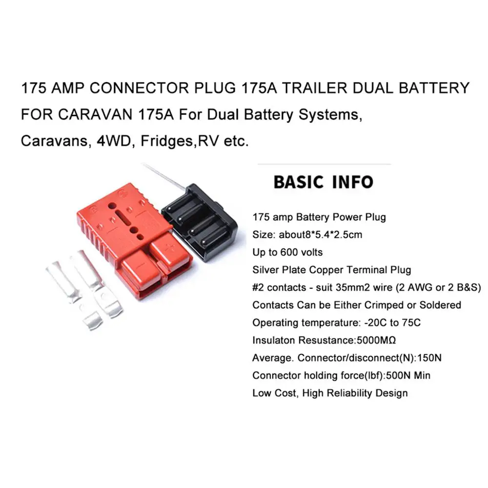 175 разъем amp PLUG 175A прицеп Двойной аккумулятор для CARAVAN 175A для двойной аккумуляторной системы, караванов, 4WD, холодильников, RV и т. д