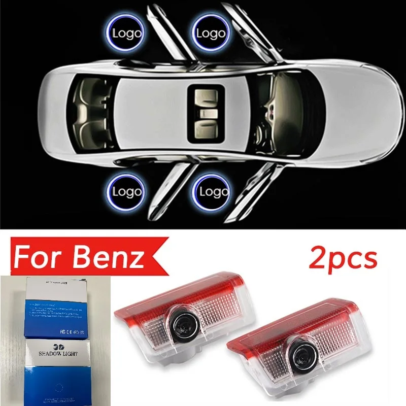 

For Mercedes-BenzLED car door welcome lamp emblem logo laser projector ghost light for Benz class E GL W212 W213 W246 W205 W176