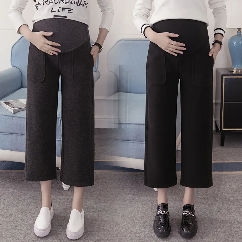 

Maternity Clothes Photo Shoot Spring Clothing New Style Loose Pants Woolen Capri Loose Maternity Pants