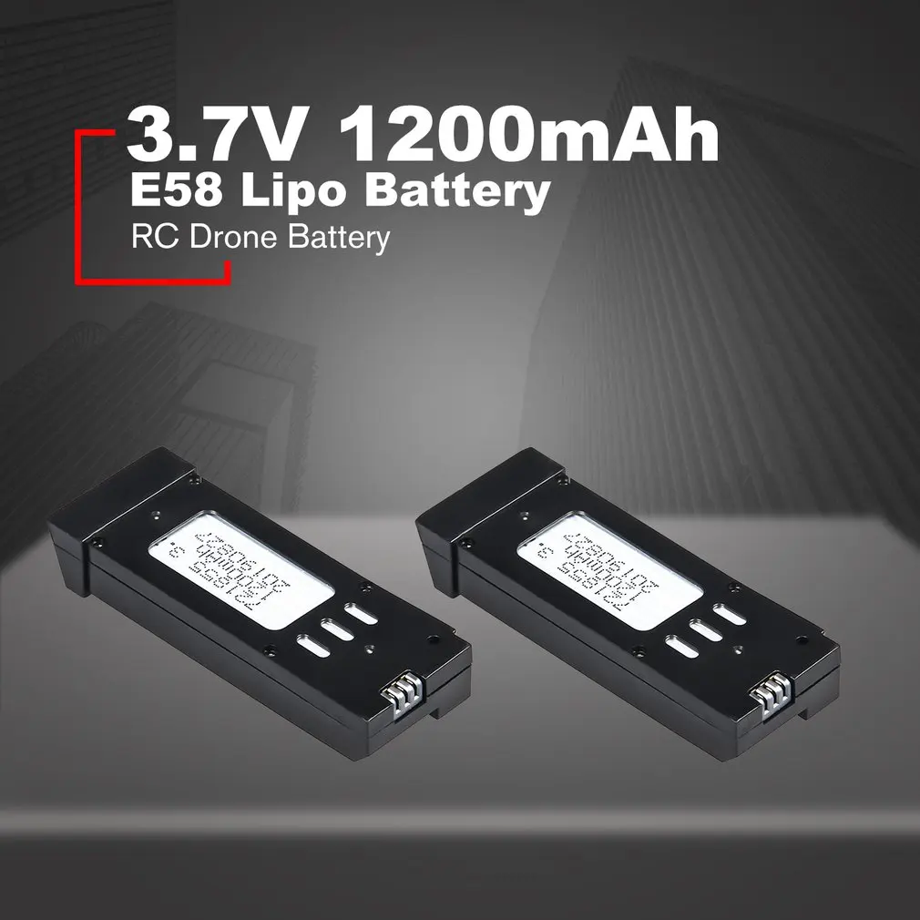2 шт/1 шт 3,7 V 1200mAh Lipo батарея для E58 JY019 RC Дрон вертолет запасные части заменить перезаряжаемые батареи черный