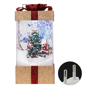 

Color Flashing Hand Made Simulation Ornament Craft Plug And Play Gift Shape Music Play Christmas Snow Light Office Home Decor