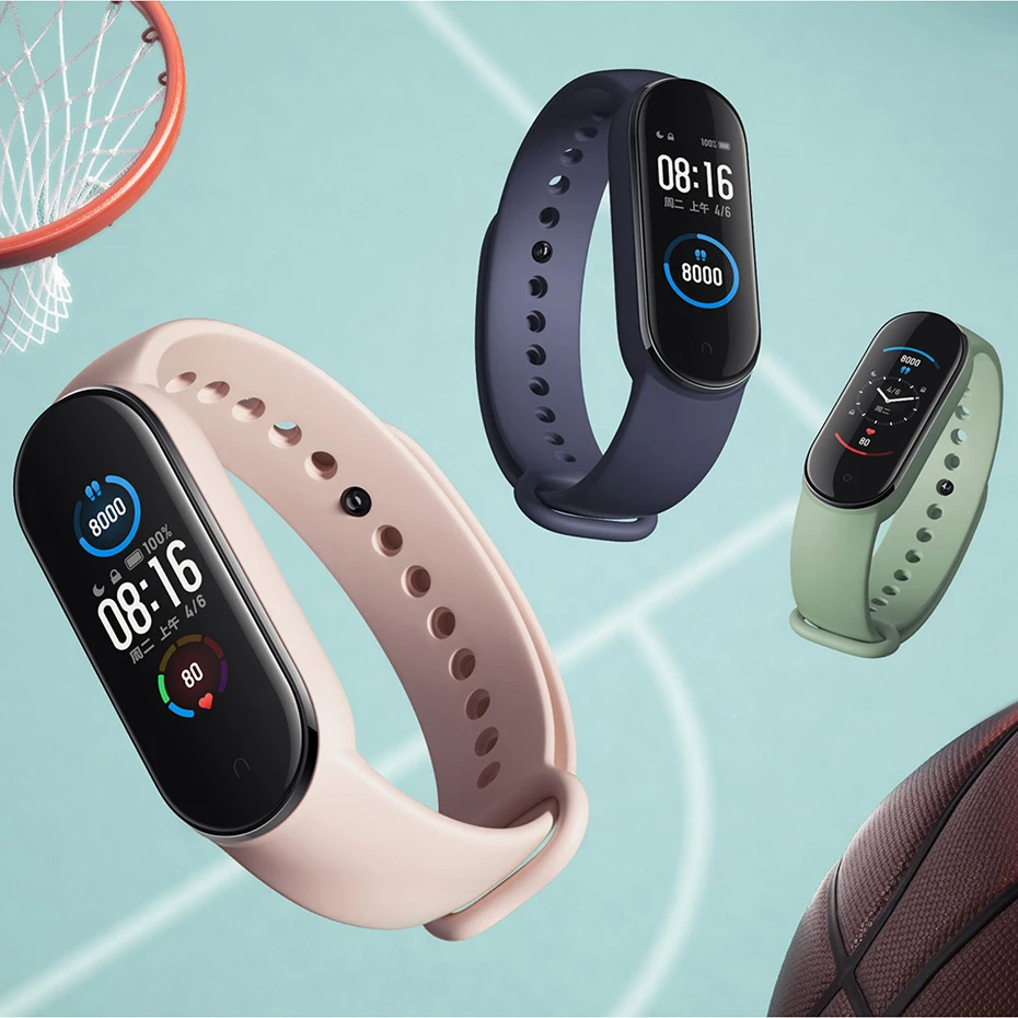 Силиконовый розовый браслет для xiaomi mi band 5 ремешок часов замена умные часы