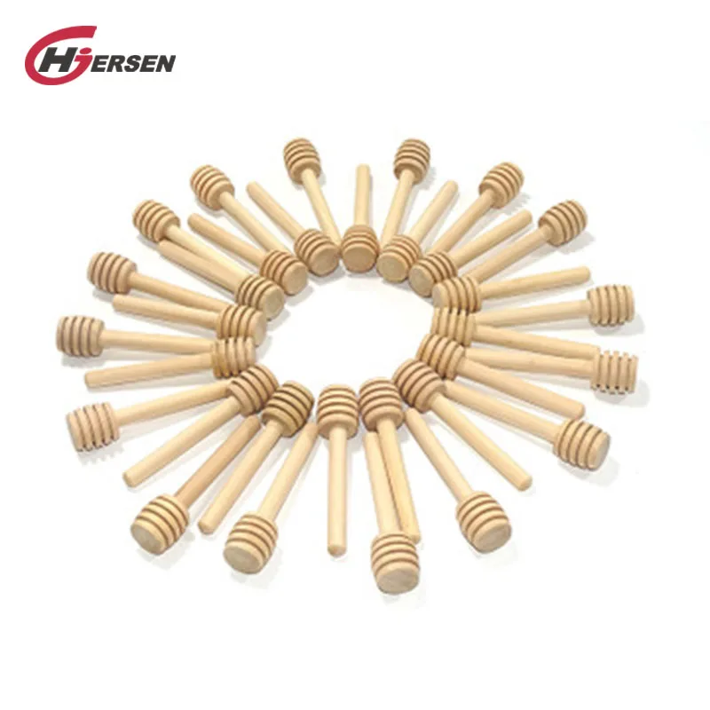 

50/100 Pack Of Mini 3 Inch Wood Honey Dipper Sticks spoon Individually Wrapped Server For Honey Jar Dispense Drizzle Honey