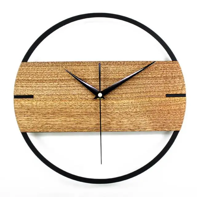 D1 29 Creative Silent Wall Clock 3D Retro Rustic DIY Decorative Luxury Wooden Handmade Oversized Wall Clock for Home Bar Cafe Decor - Цвет: D1